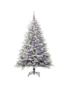 Albero di Natale artificiale preilluminato con set di palline