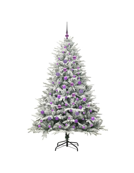Albero di Natale artificiale preilluminato con set di palline