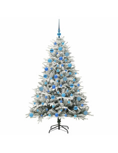 Albero di Natale artificiale preilluminato con set di palline