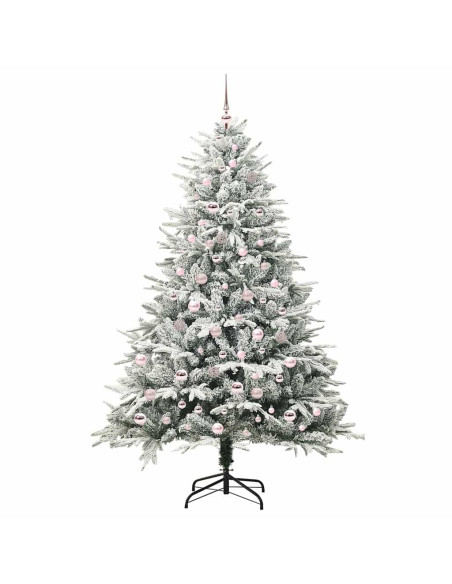 Albero di Natale artificiale preilluminato con set di palline