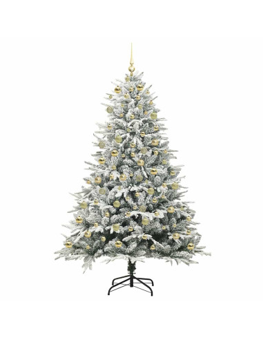 Albero di Natale Artificiale Pre-illuminato con Set di Palline