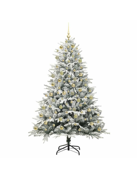 Albero di Natale Artificiale Pre-illuminato con Set di Palline