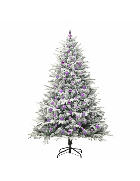 Albero di Natale artificiale preilluminato con set di palline