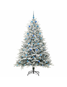 Albero di Natale artificiale preilluminato con set di palline