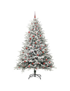 Albero di Natale Artificiale Pre-illuminato con Set di Palline