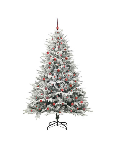 Albero di Natale Artificiale Pre-illuminato con Set di Palline