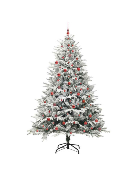 Albero di Natale Artificiale Pre-illuminato con Set di Palline