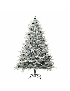 Albero di Natale Artificiale Pre-illuminato con Set di Palline