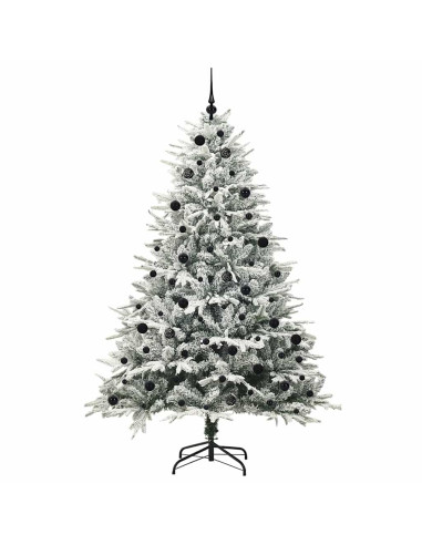 Albero di Natale Artificiale Pre-illuminato con Set di Palline