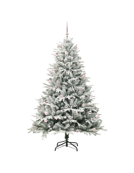 Albero di Natale Artificiale Pre-illuminato con Set di Palline