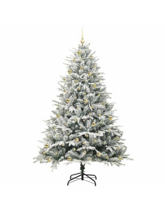 Albero di Natale Artificiale Pre-illuminato con Set di Palline