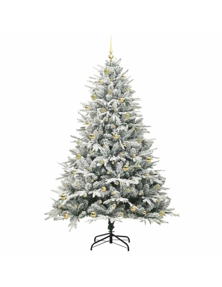 Albero di Natale Artificiale Pre-illuminato con Set di Palline