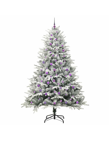 Albero di Natale Artificiale Pre-illuminato con Set di Palline