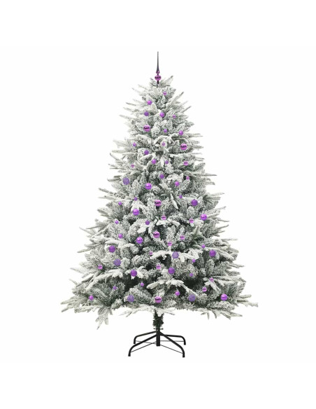 Albero di Natale Artificiale Pre-illuminato con Set di Palline