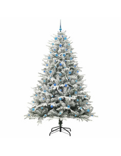 Albero di Natale Artificiale Pre-illuminato con Set di Palline