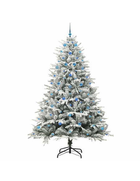 Albero di Natale Artificiale Pre-illuminato con Set di Palline