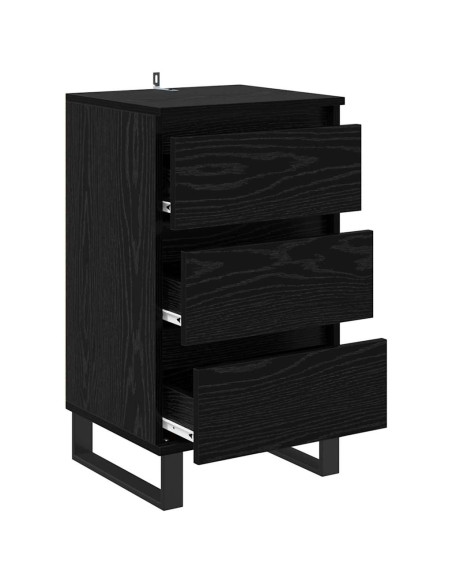 Credenza con cassetto Rovere nero Legno multistrato