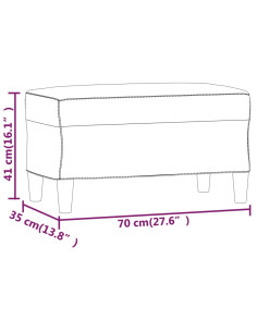 Panca tortora 70x35x41 cm in Tessuto