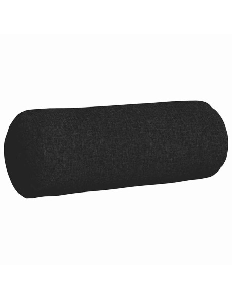 Cuscini a rullo 2 pcs Nero Ø 25 x 70 cm Tessuto