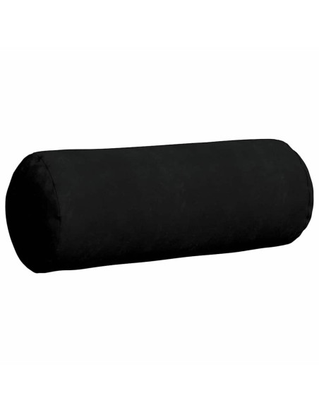 Cuscini a rullo 2 pcs Nero Ø 25 x 70 cm Tessuto in Microfibra