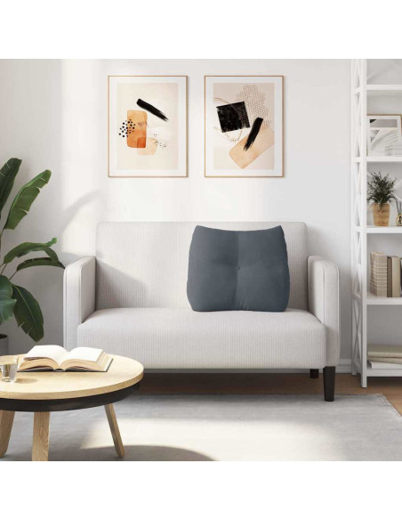 Cuscino per Schiena Grigio scuro 60 x 24 x 50 cm Velluto