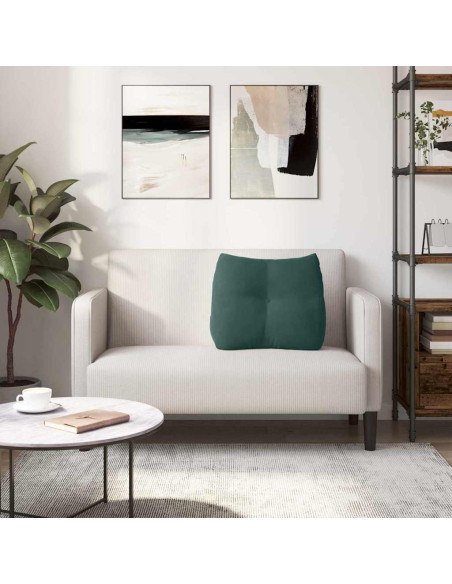 Cuscino per Schiena Verde Scuro 60 x 24 x 50 cm Velluto