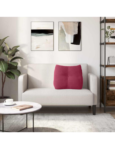 Cuscino per Schiena Rosso Vino 60 x 24 x 50 cm Velluto