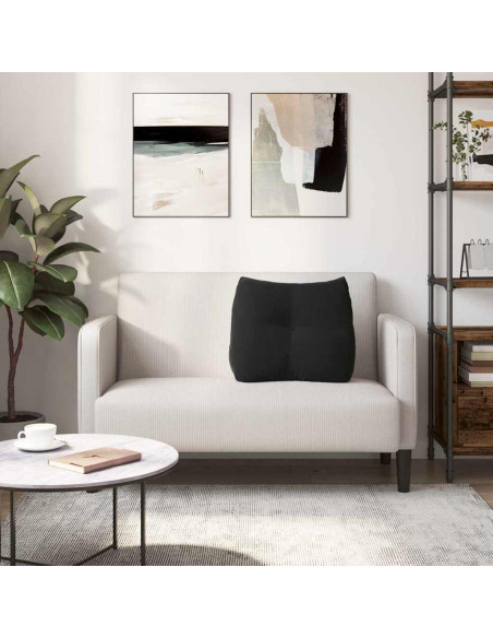Cuscino per Schiena Nero 60 x 24 x 50 cm Velluto