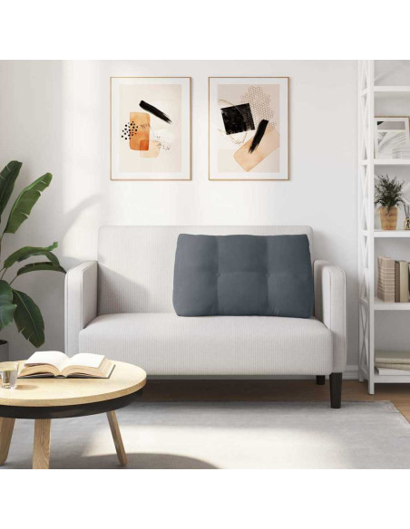 Cuscino per Schiena Grigio scuro 80 x 24 x 50 cm Velluto