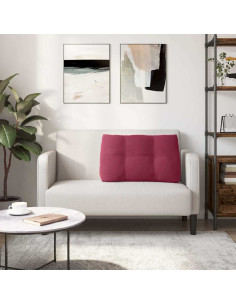 Cuscino per Schiena Rosso Vino 80 x 24 x 50 cm Velluto