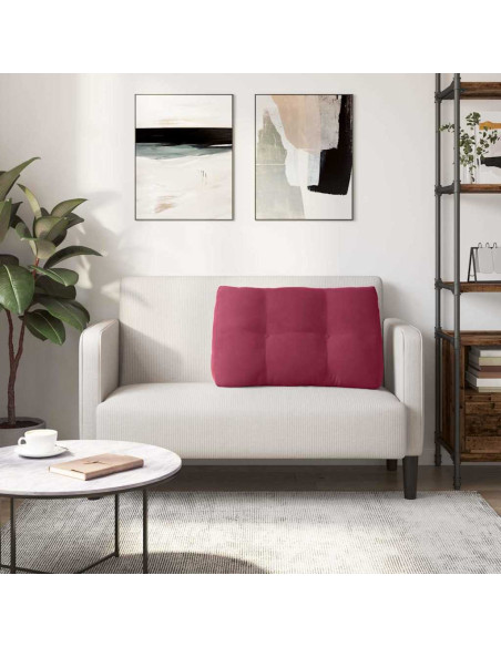Cuscino per Schiena Rosso Vino 80 x 24 x 50 cm Velluto