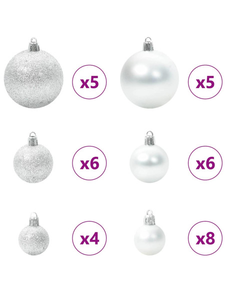 Albero di Natale artificiale con luci integrate Nero 150 cm PVC