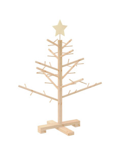 Albero di Natale in legno Naturale 75 cm Legno di pino massello