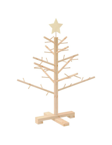Albero di Natale in legno con supporto Naturale 75 cm