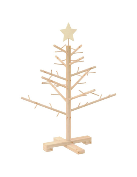 Albero di Natale in legno Naturale 75 cm Legno di pino massello