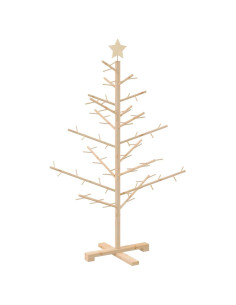 Albero di Natale in legno con supporto Naturale 125 cm