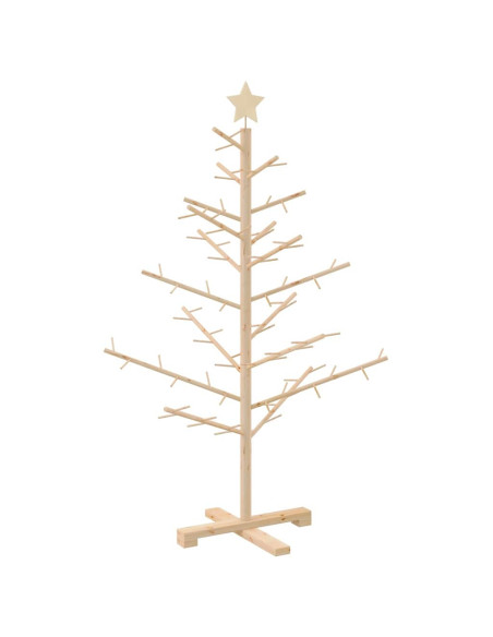 Albero di Natale in legno con supporto Naturale 125 cm