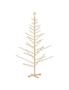 Albero di Natale in legno con supporto Naturale 180 cm