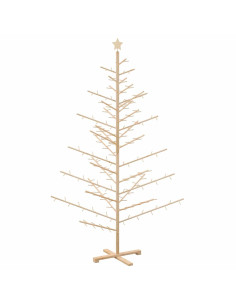 Albero di Natale in legno con supporto Naturale 210 cm