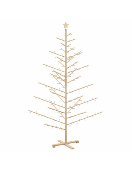 Albero di Natale in legno con supporto Naturale 210 cm