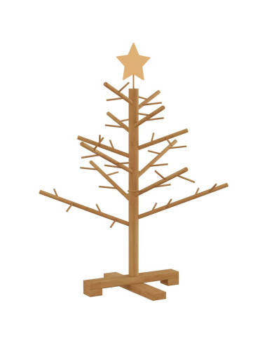 Albero di Natale in legno Marrone 75 cm Legno massiccio di pino