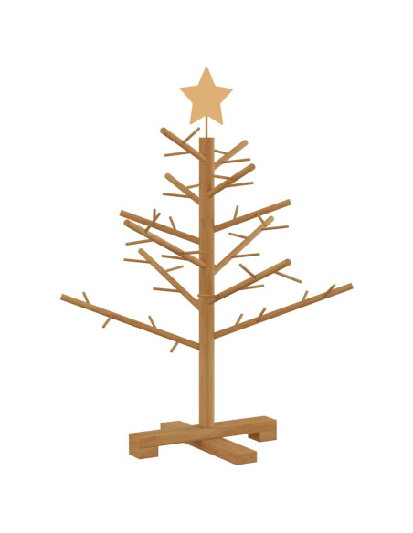 Albero di Natale in legno Marrone 75 cm Legno massiccio di pino