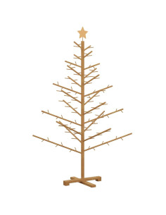 Albero di Natale in legno Marrone 150 cm Legno di pino massello