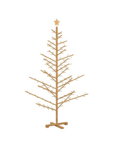 Albero di Natale in legno con supporto Marrone 180 cm
