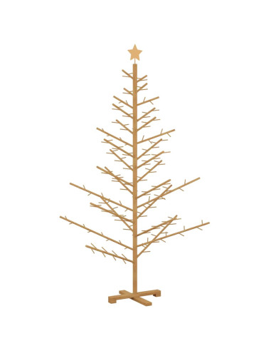Albero di Natale in legno con supporto Marrone 180 cm