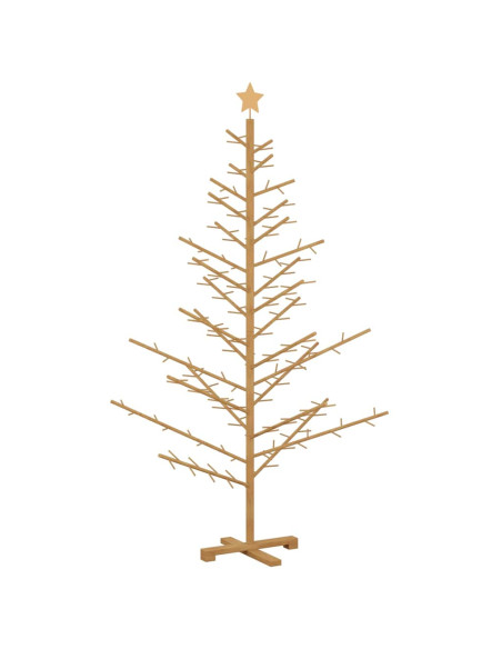Albero di Natale in legno con supporto Marrone 180 cm