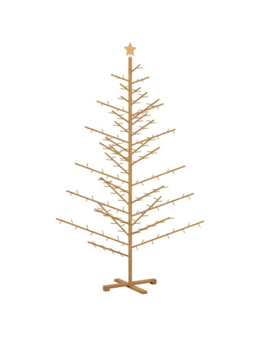 Albero di Natale in legno con supporto Marrone 210 cm
