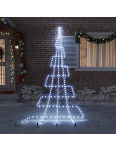 Albero di Natale LED con picchetti per il terreno Bianco freddo