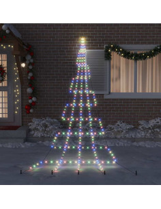 Albero di Natale LED con picchetti per il terreno Multicolore