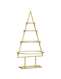 Albero di Natale in metallo con supporto Oro 60 cm